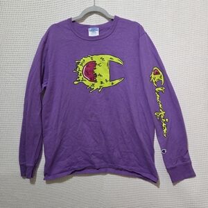 Champion Sz Lg Heritage Slime Logo Long Sleeve Shirt Unisex